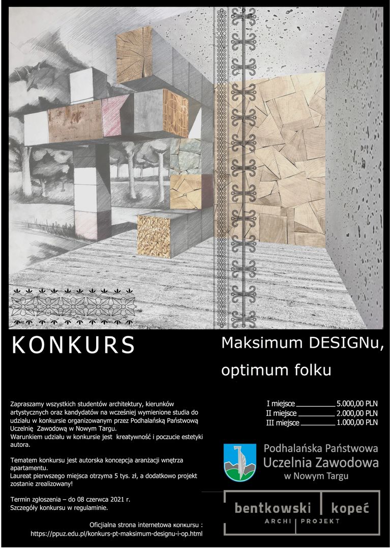 Plakat konkursu maksimum DESIGN-u optimum FOLK-u